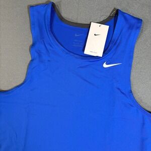 Nike Dri-Fit Stock Muscle Running Tank Men's Medium Blue CV2697-494 Track NWT